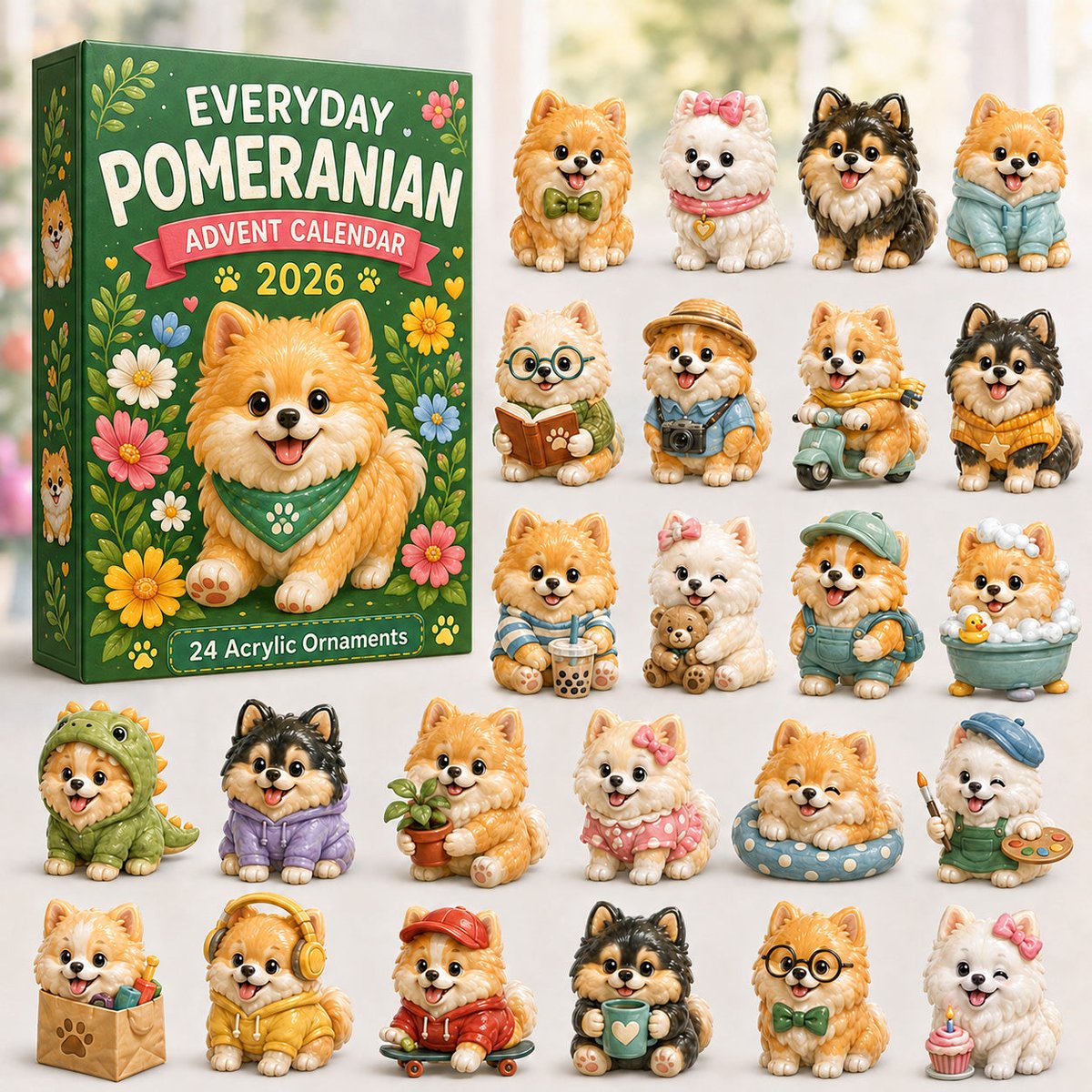 Everyday Pomeranian Christmas Advent Calendar Christmas Eve Countdown Pomeranian Lovers Gifts