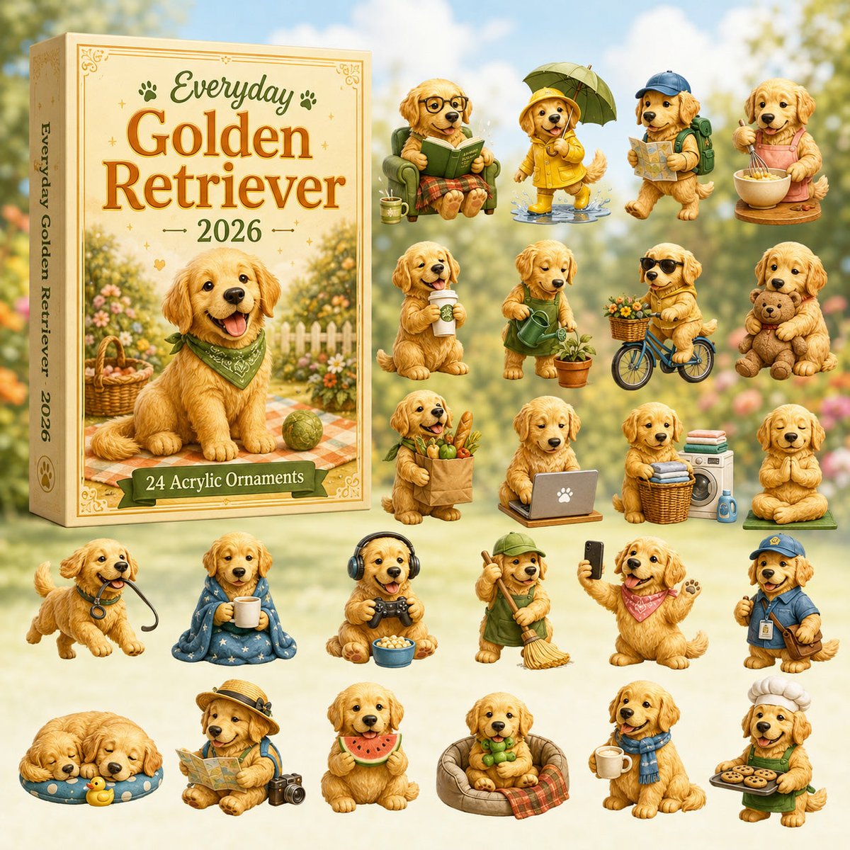 Everyday Golden Retriever Christmas Advent Calendar Christmas Present For Golden Dog Lovers