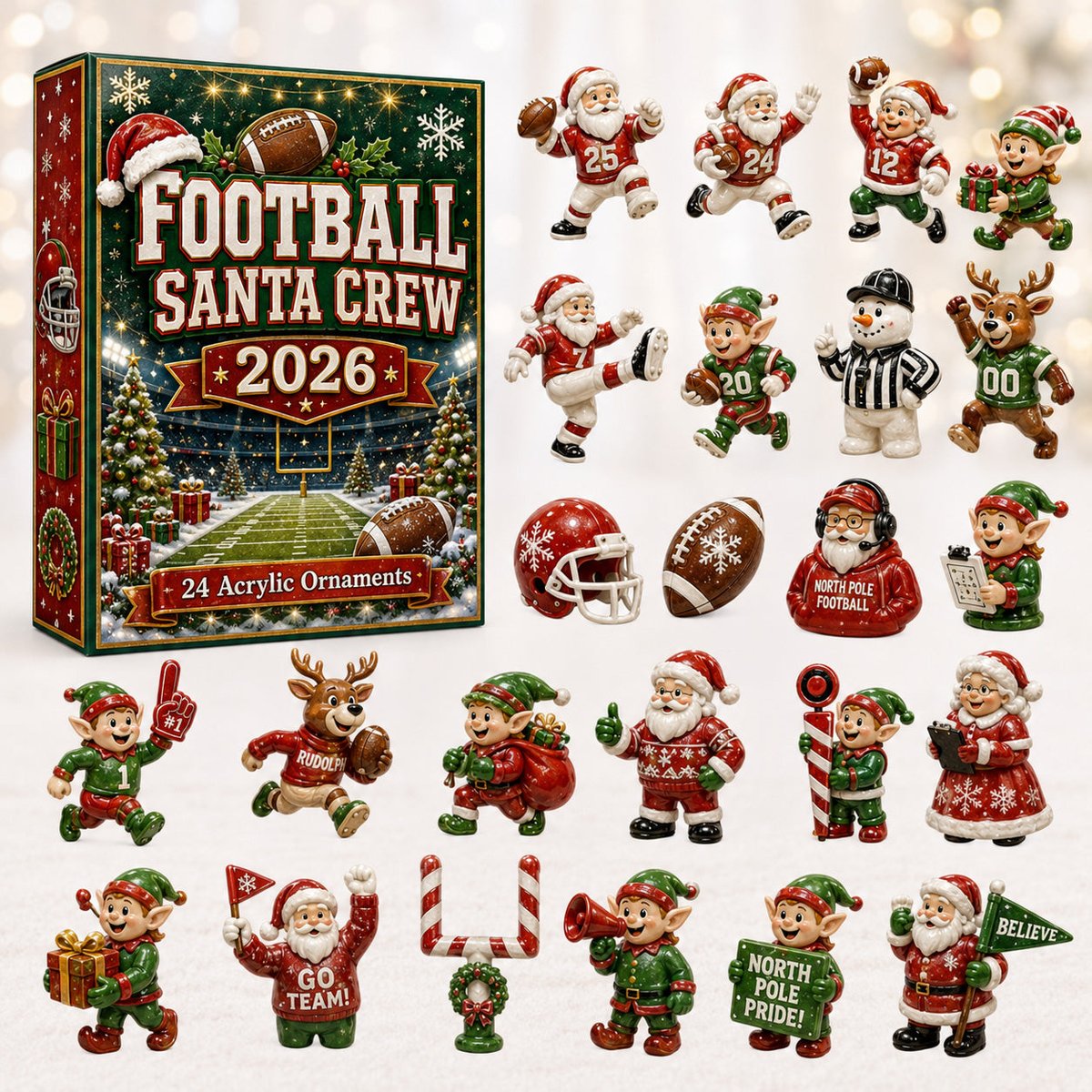 Football Santa Crew Christmas Advent Calendar Christmas Present For Football Lovers