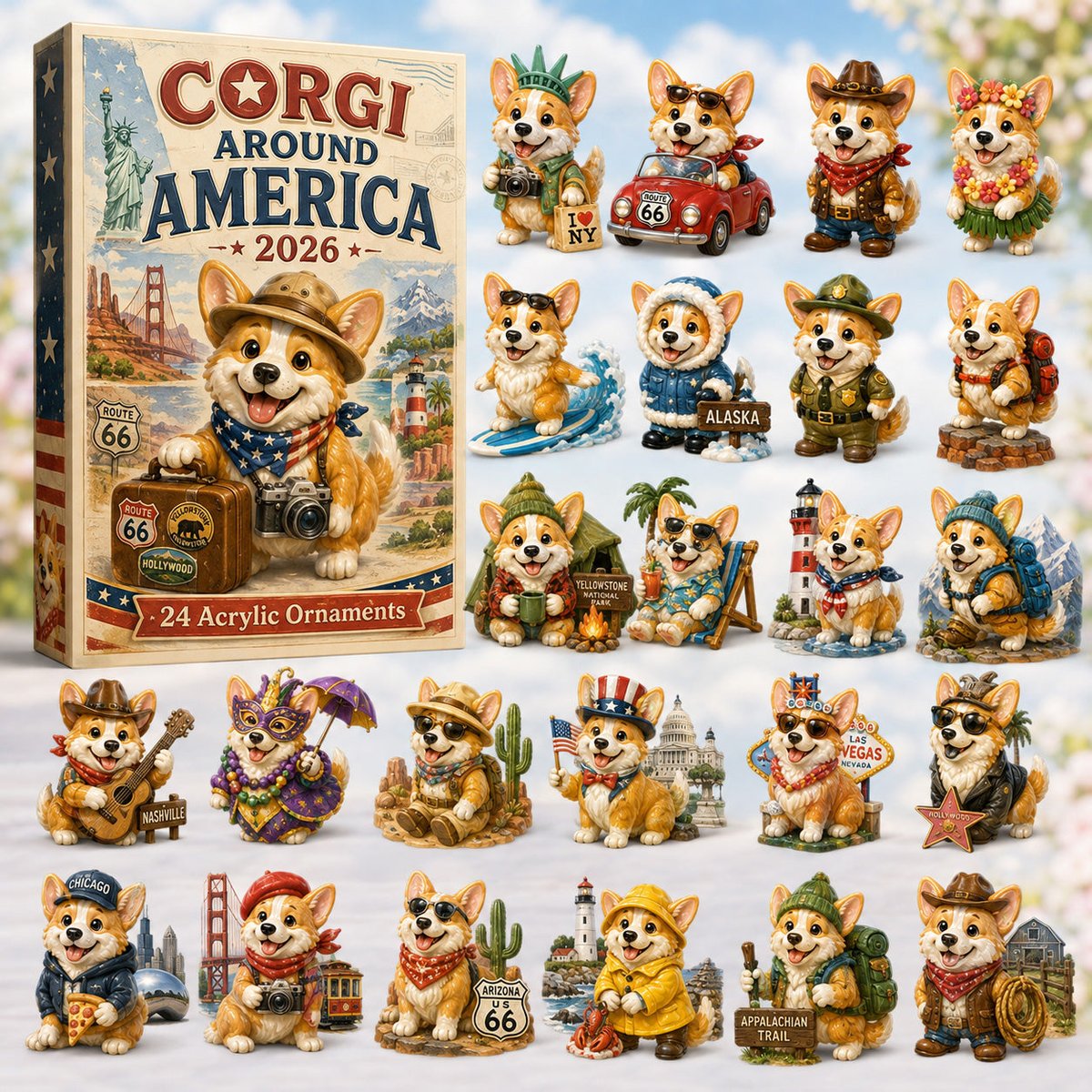 Corgi Around America Christmas Advent Calendar Christmas Gifts For Corgi Lovers