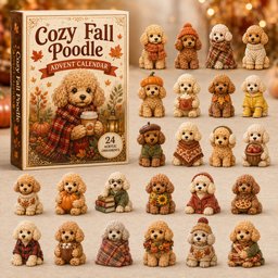 Cozy Fall Poodle Christmas Advent Calendar Counting Down Poodle Lovers Christmas Gifts