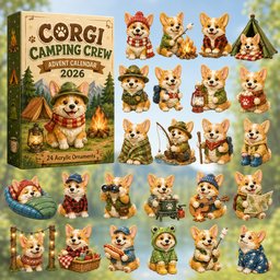 Corgi Camping Crew Christmas Advent Calendar Xmas Countdown Gifts For Corgi Lovers