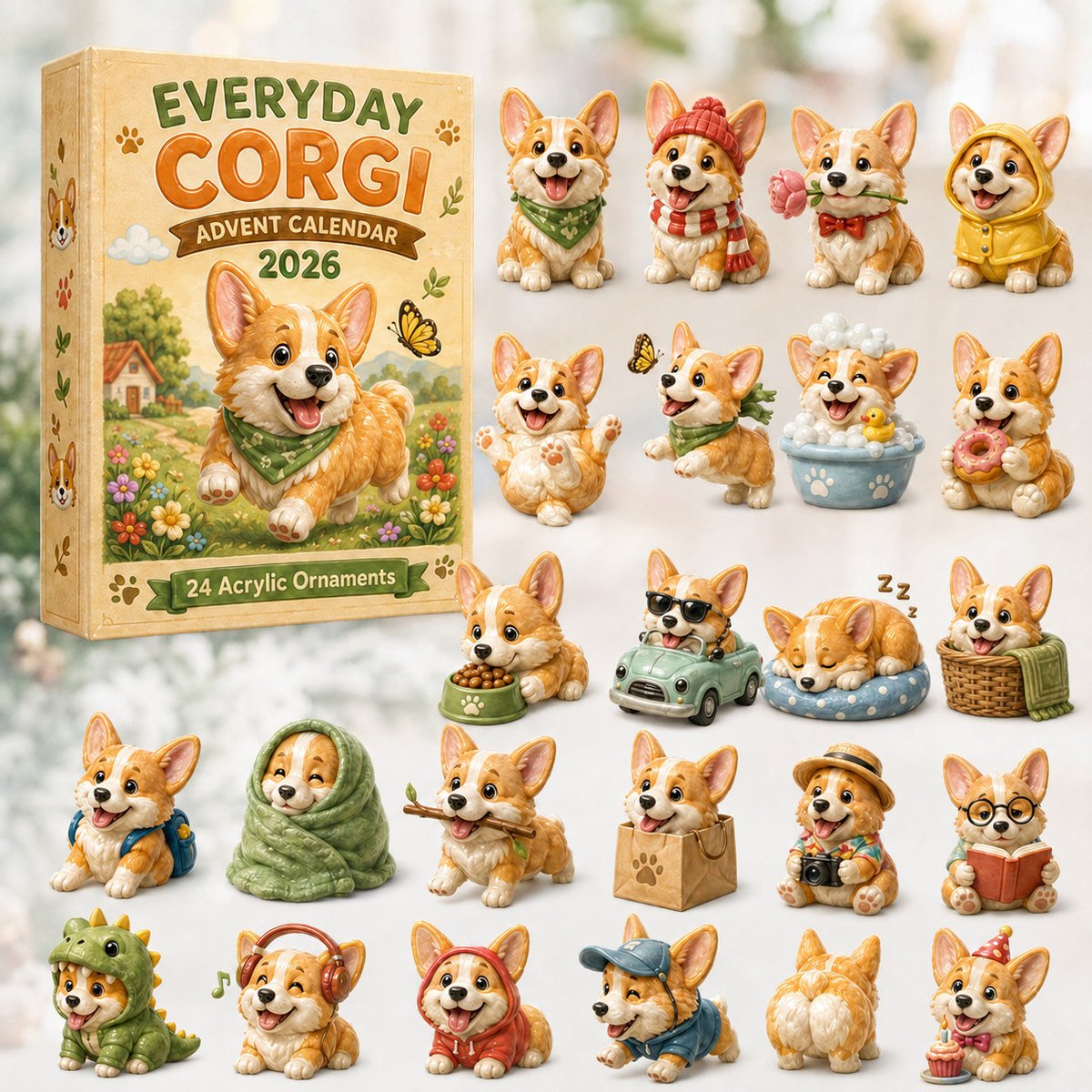 Everyday Corgi Christmas Advent Calendar Christmas Day Countdown Gifts For Corgi Lovers