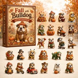Fall With Bulldog Christmas Advent Calendar 2026 Xmas Gifts For French Bulldog Owners