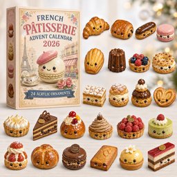 French Patisserie Christmas Advent Calendar Xmas Tree Hanging Gifts For Baking Lovers