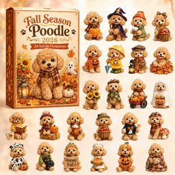 Fall Season Poodle Christmas Advent Calendar Counting Down Calendar Poodle Lovers Xmas Gifts