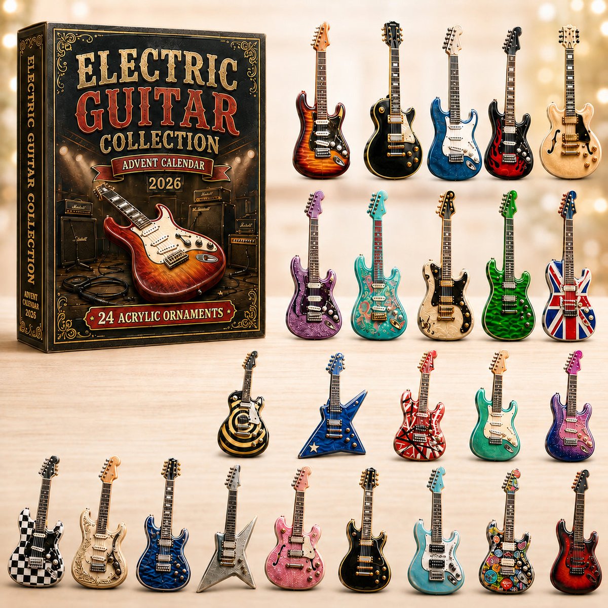 Electric Guitar Collection Christmas Advent Calendar Christmas Countdown Guitar Players Gifts