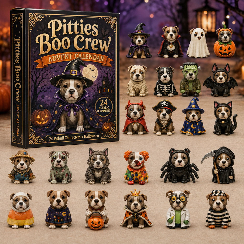 Pitties Boo Crew Halloween Advent Calendar Counting Down Calender Pitbull Lover Halloween Gifts