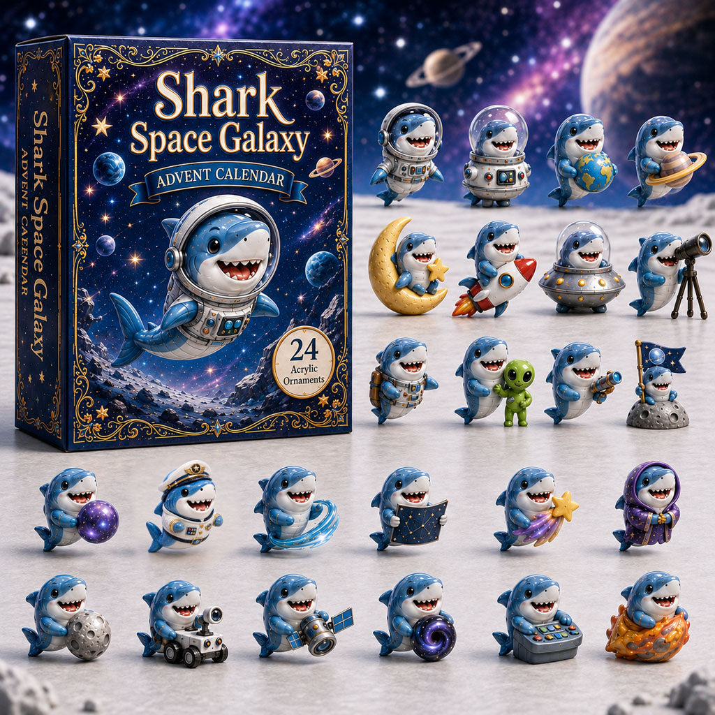Shark Space Galaxy Christmas Advent Calendar Xmas Countdown Gifts For Shark Lovers