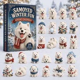 Samoyed Winter Fun Christmas Decoration Advent Calendar 2026 Unique Dog Xmas Gift