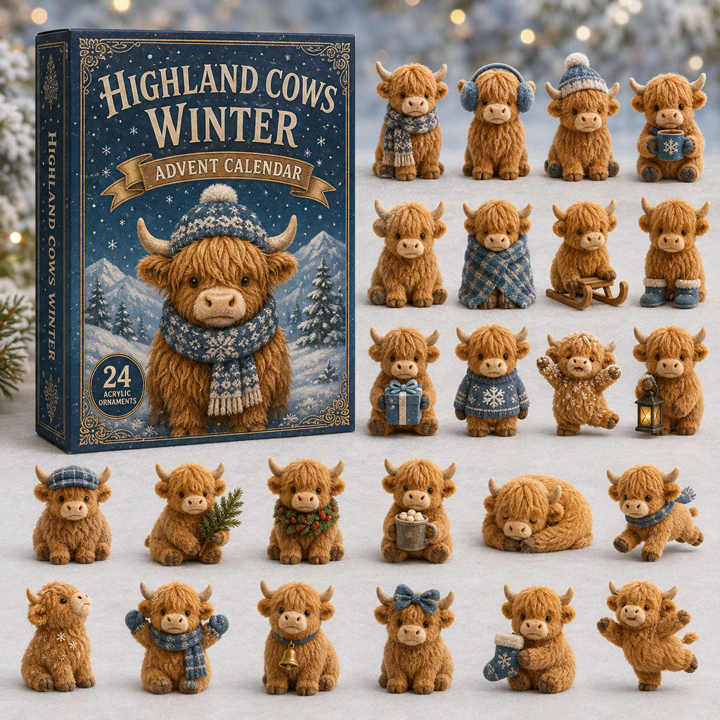 Highland Cows Winter Christmas Advent Calendar Christmas Present For Highland Cows Lovers