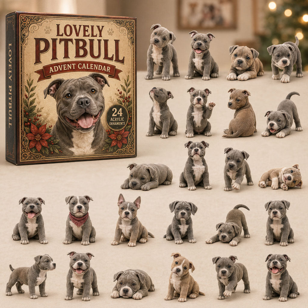 Lovely Pitbull Christmas Decoration Advent Calendar 2026 Perfect Xmas Gift For Dog Lovers