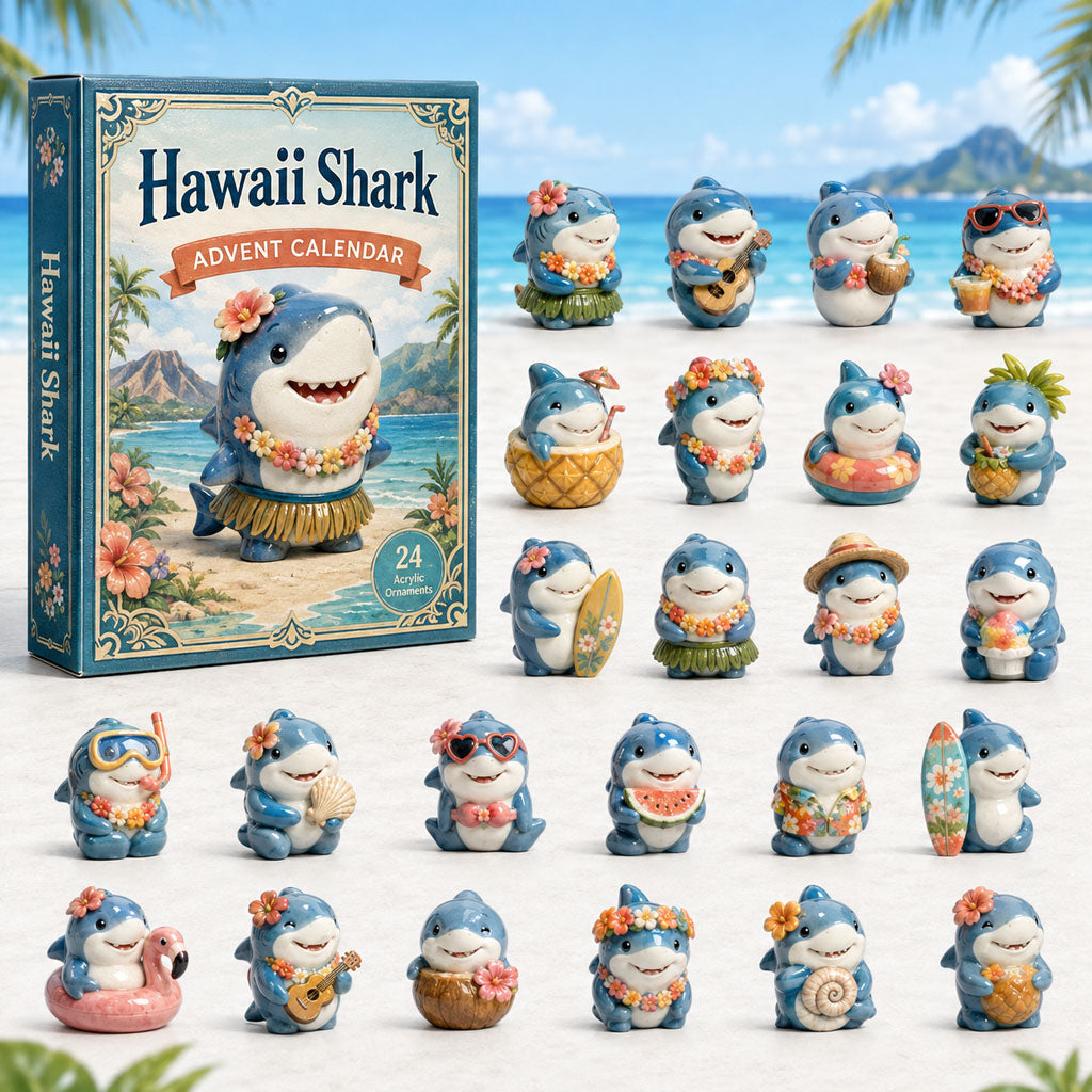 Hawaii Shark Christmas Advent Calendar Xmas Countdown Christmas Gifts For Shark Lovers