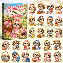 Shih Tzu Picnic Christmas Advent Calendar 2026 24 Day Festive Countdown Shih Tzu Dog Xmas Gifts