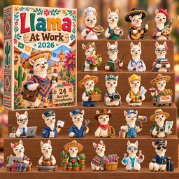 Llama At Work Christmas Advent Calendar Christmas Countdown Gifts For Llama Lovers