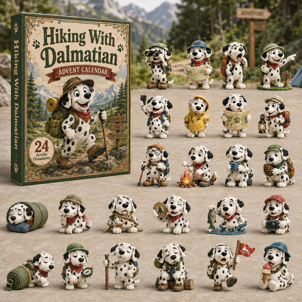 Hiking With Dalmatian Christmas Advent Calendar Cute Counting Down Calendar Xmas Gifts Ideas