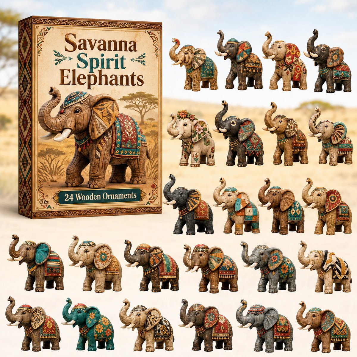 Savanna Spirit Elephants Christmas Advent Calendar Christmas Countdown Elephants Lovers Gifts