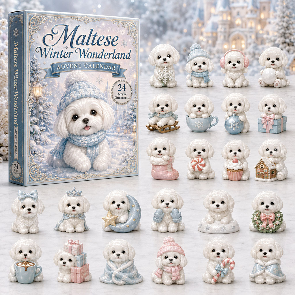 Maltese Winter Wonderland Christmas Advent Calendar Xmas Countdown Maltese Lovers Gifts