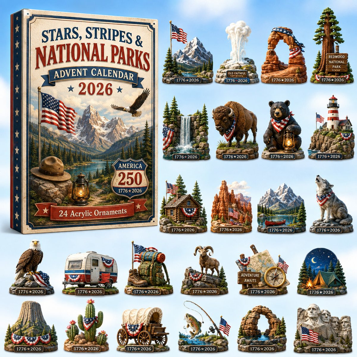 Stars Stripes And National Parks Christmas Advent Calendar Christmas Gifts For Patriots