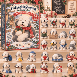 Old English Sheep Dog In Everyday Christmas Decoration Advent Calendar 2026 Xmas Gifts Pet Lovers