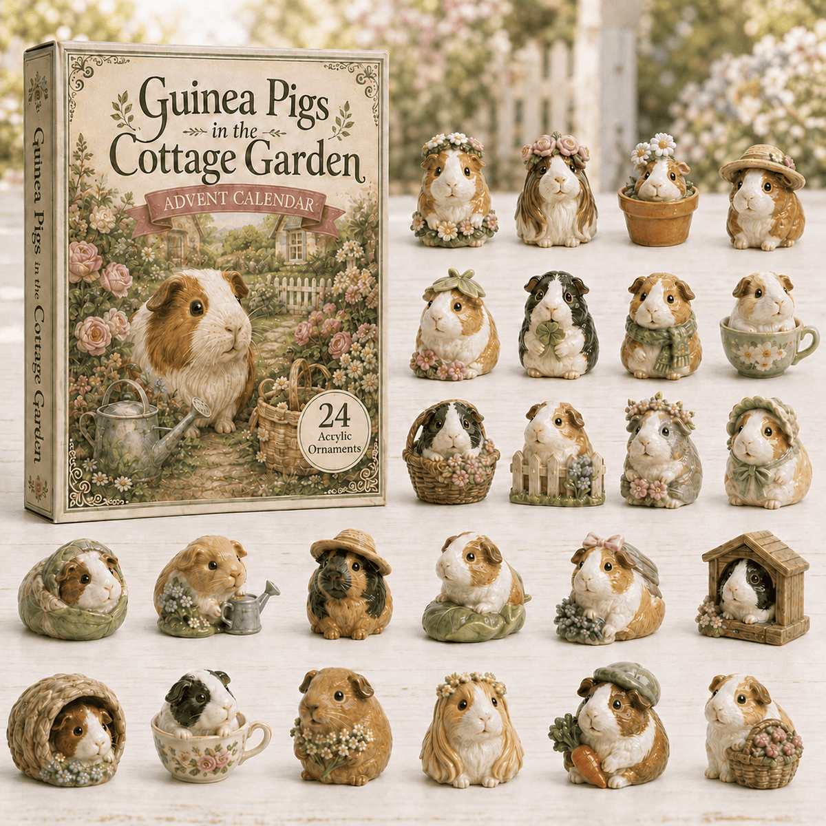 Guinea Pig In The Cottage Garden Christmas Advent Calendar Xmas Gifts For Guinea Pig Lovers