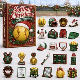Softball Christmas Advent Calendar Holiday Decorations Christmas Gifts For Softball Lovers