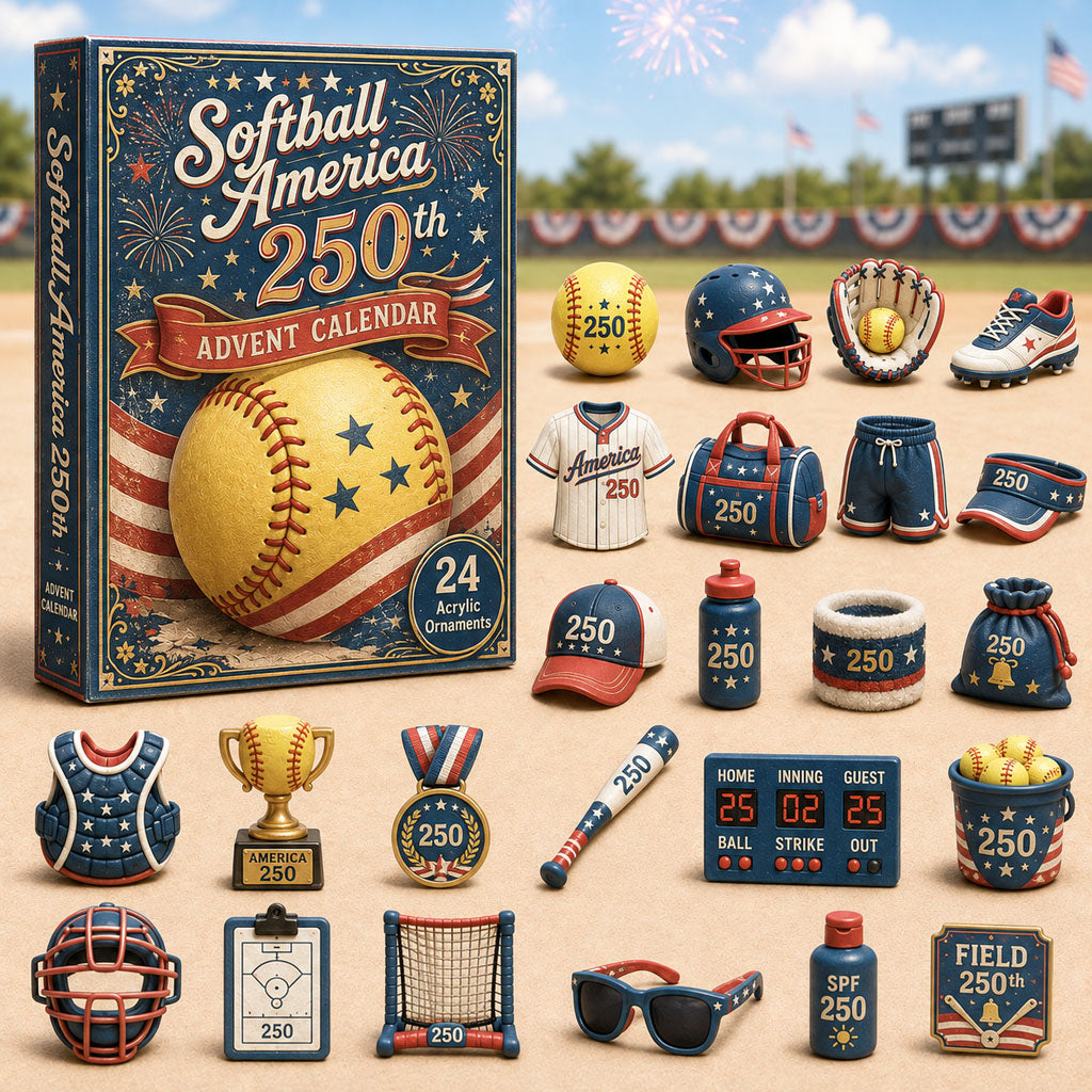 Softball America 250th Christmas Advent Calendar 2026 Unique Best Xmas Gifts For Dad