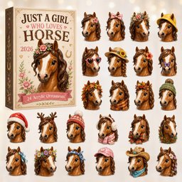 Just A Girl Who Loves Horse Christmas Advent Calendar Cute Counting Down Calendar Xmas Gifts