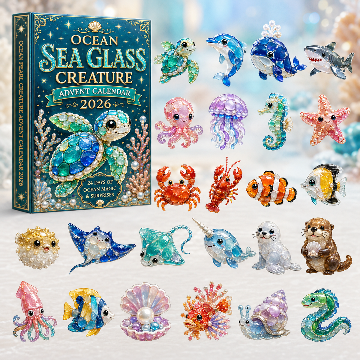 Ocean Sea Creature Christmas Advent Calendar Christmas Eve Countdown Gifts For Ocean Lovers