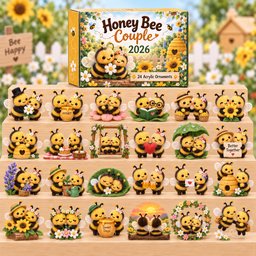 Honey Bee Couple Xmas Advent Calendar Christmas Countdown Decor Gifts For Bee Lovers