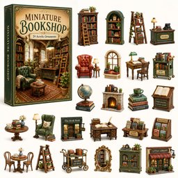 Miniature Bookshop Christmas Advent Calendar Counting Down Calendar Reading Lovers Xmas Gifts