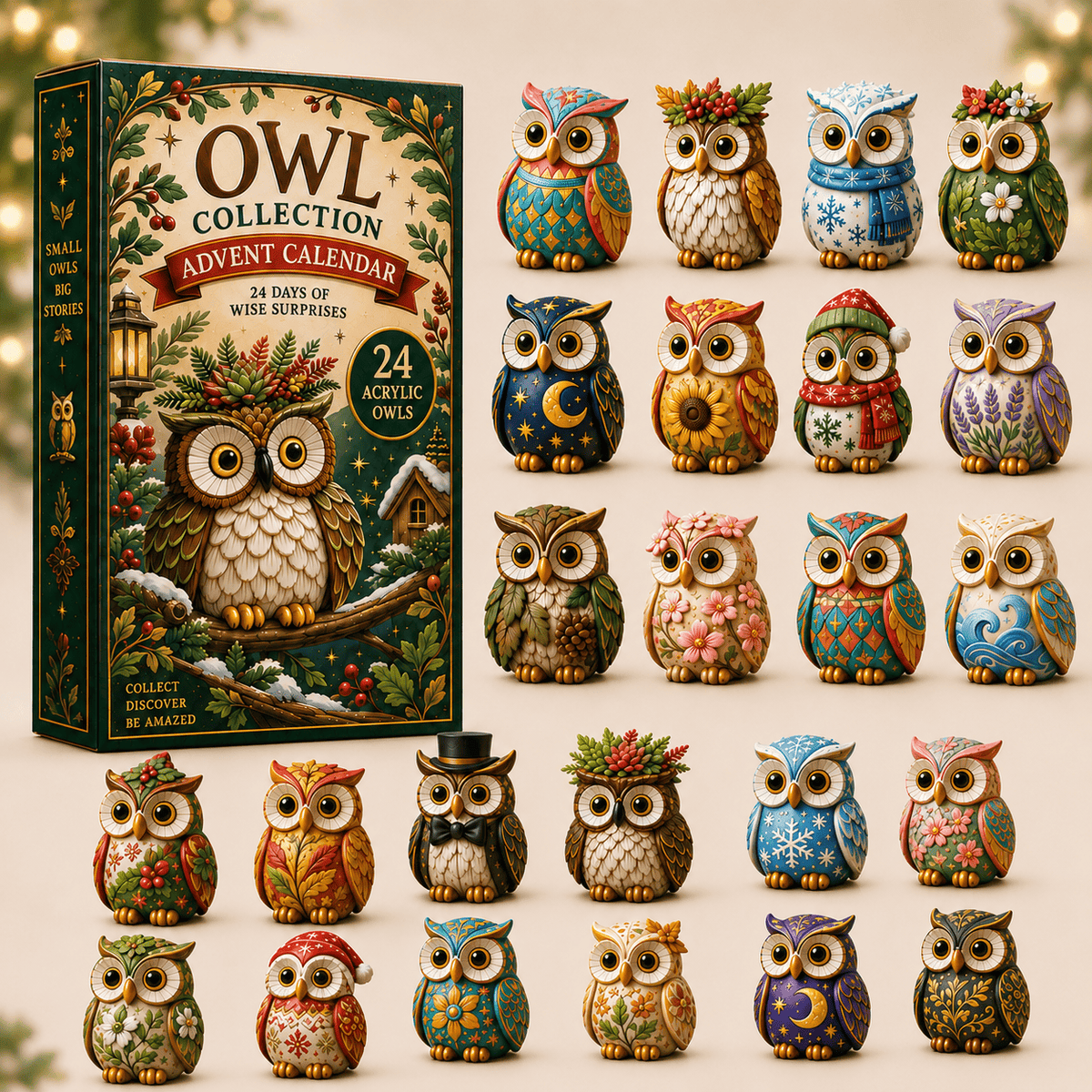 Owl Collection Xmas Advent Calendar Christmas Countdown Decor Gifts For Owl Lovers