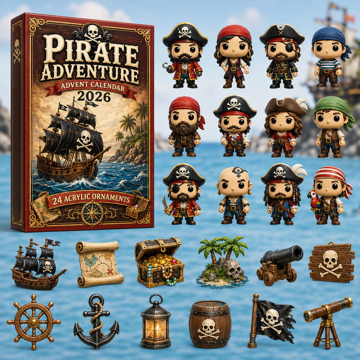 Pirate Adventure Advent Calendar 24 Days Of Christmas Blindbox Xmas Gifts For Boyfriend