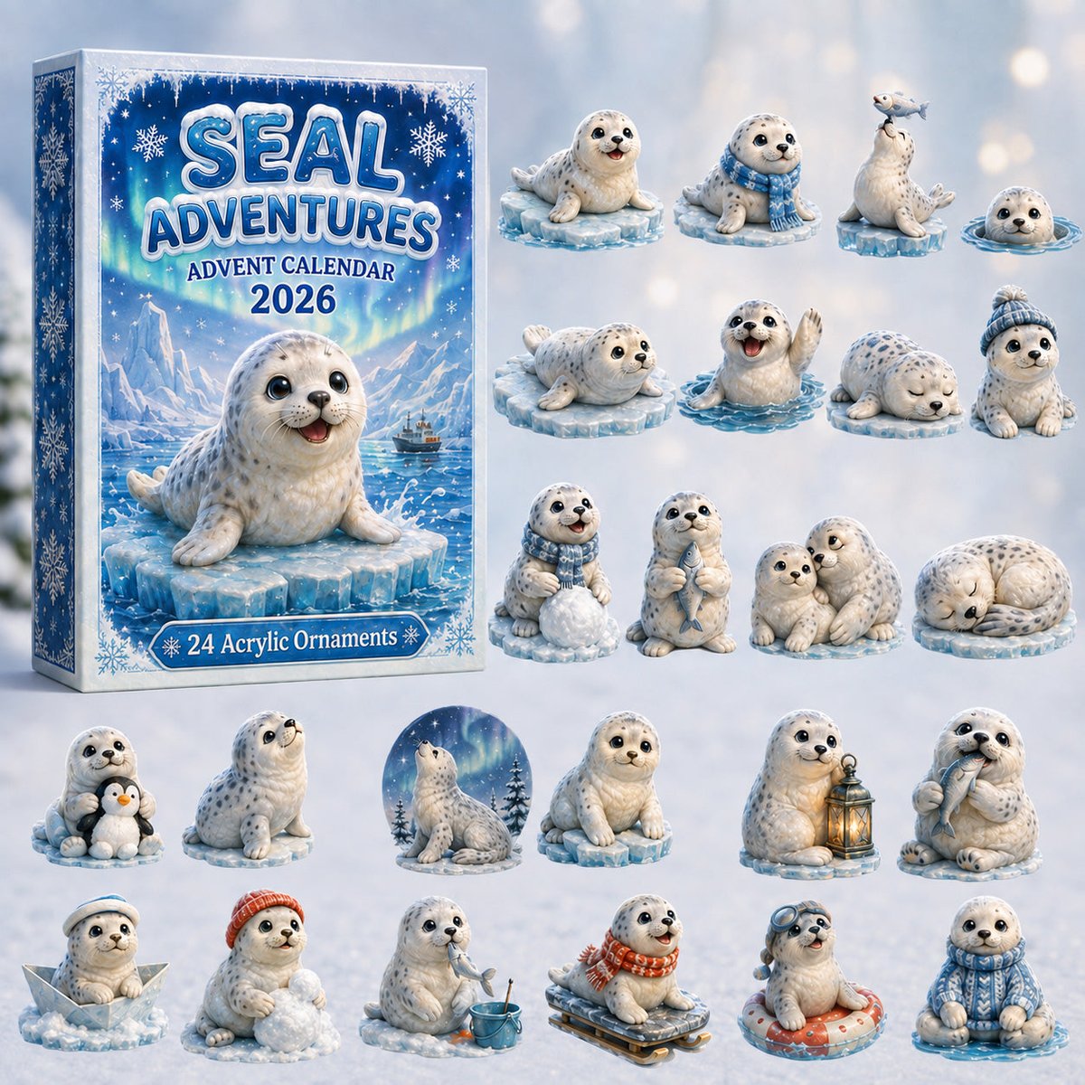 Seal Adventures Christmas Advent Calendar Cute Counting Down Calendar Xmas Gifts Ideas