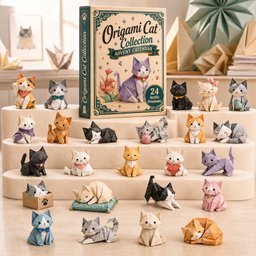 Origami Cat Collection Christmas Advent Calendar Xmas Countdown Gifts For Cat Lovers
