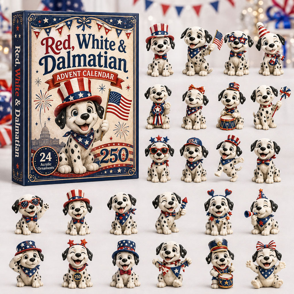 Red White And Dalmatian Christmas Advent Calendar Xmas Calendar Countdown Christmas Gifts Ideas