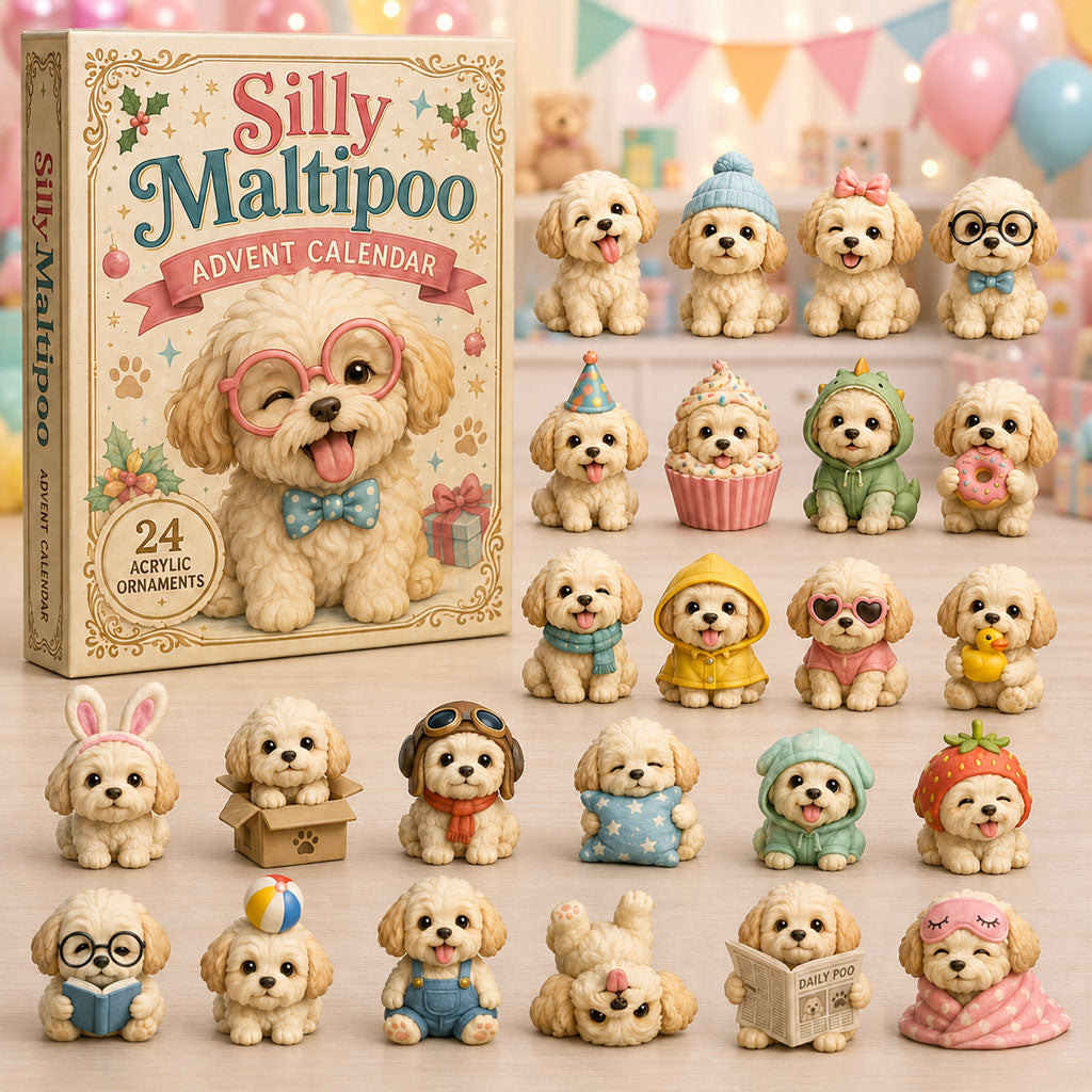 Silly Maltipoo Christmas Advent Calendar 2026 Xmas Gifts For Maltipoo Dog Lovers