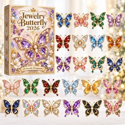 Jewelry Butterfly Advent Calendar 24 Days Of Christmas Blindbox Xmas Gifts For Butterfly Lovers