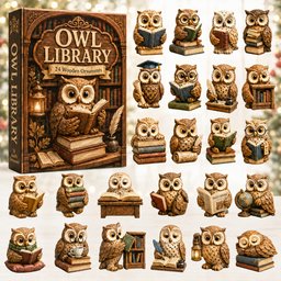 Owl Library Christmas Advent Calendar 2026 24 Day Festive Countdown Charms Owl Lovers Xmas Gift