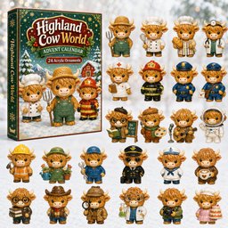 Highland Cow World Advent Calendar 24 Days Of Christmas Blindbox Xmas Gifts For Brothers