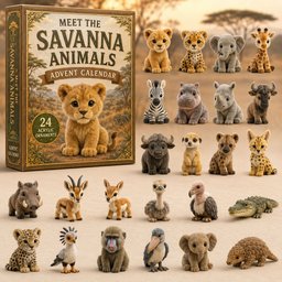 Savanna Animals Life Christmas Advent Calendar Counting Down Animals Lovers Xmas Gifts