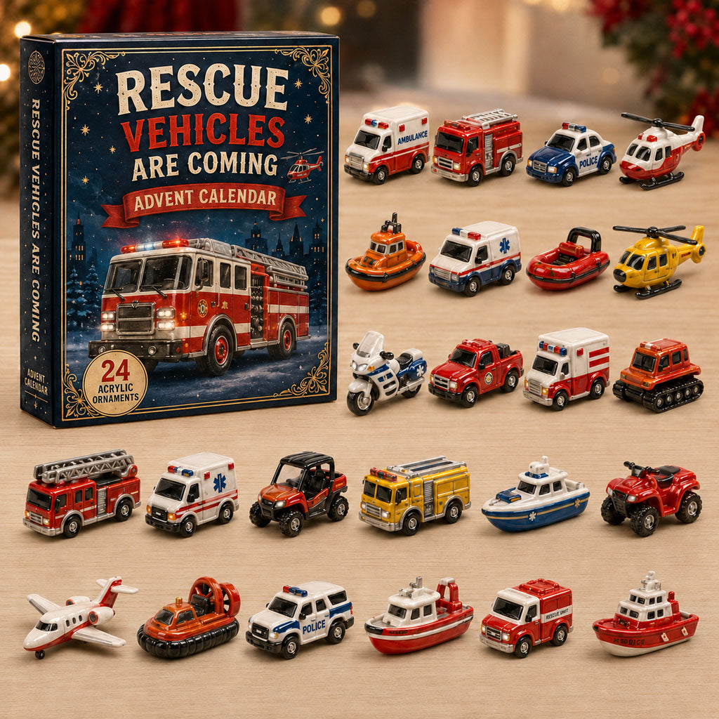 Rescue Vehicles Are Coming Christmas Advent Calendar Christmas Eve Countdown Xmas Gifts