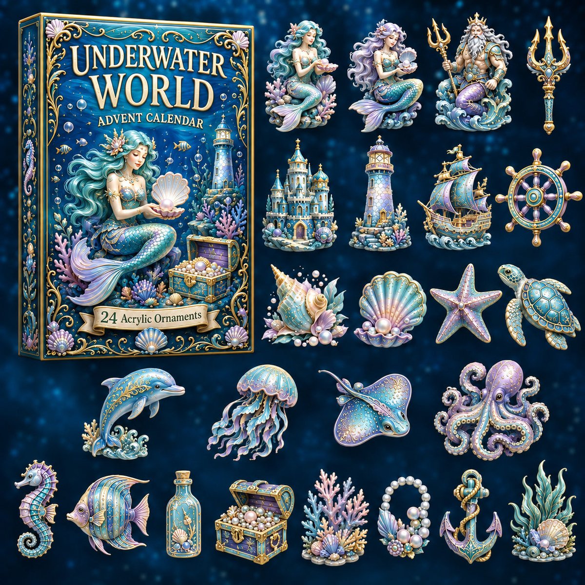 Magic Underwater World 2026 Christmas Advent Calendar Xmas Gifts For Marine Lovers