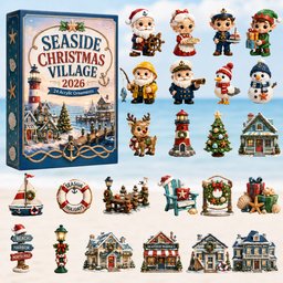 Seaside Christmas Village Xmas Advent Calendar 2026 24 Day Festive Countdown Beach Lovers Gifts_