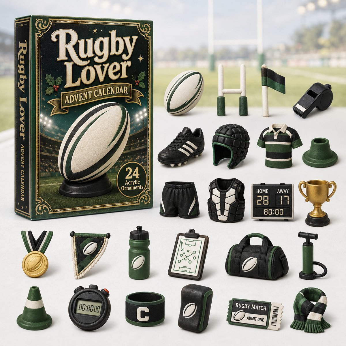 Rugby Lover Christmas Advent Calendar Xmas Countdown Present For Rugby Lovers