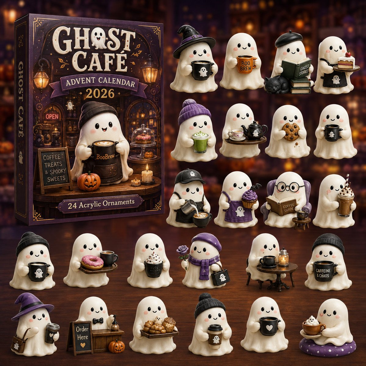 Ghost Cafe Halloween Advent Calendar 2026 24 Day Festive Countdown Family Halloween Gifts_