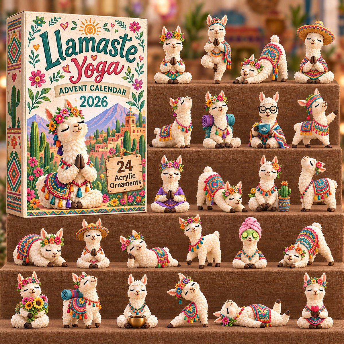 Llamaste Yoga Christmas Advent Calendar Christmas Eve Countdown Gifts For Llama Lovers