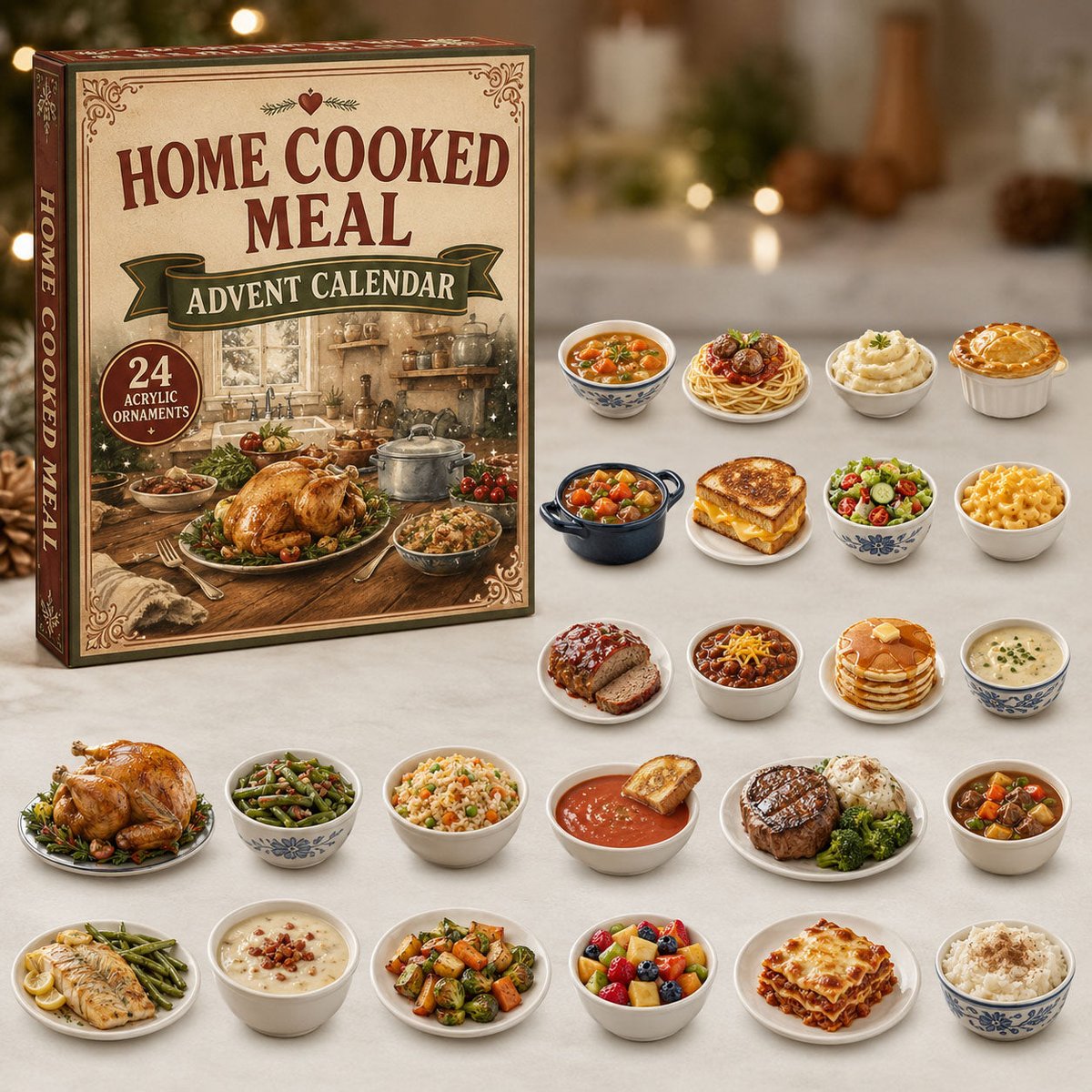 Home Cooked Meal Christmas Advent Calendar Xmas Home Decor Gifts For Cooking Lovers