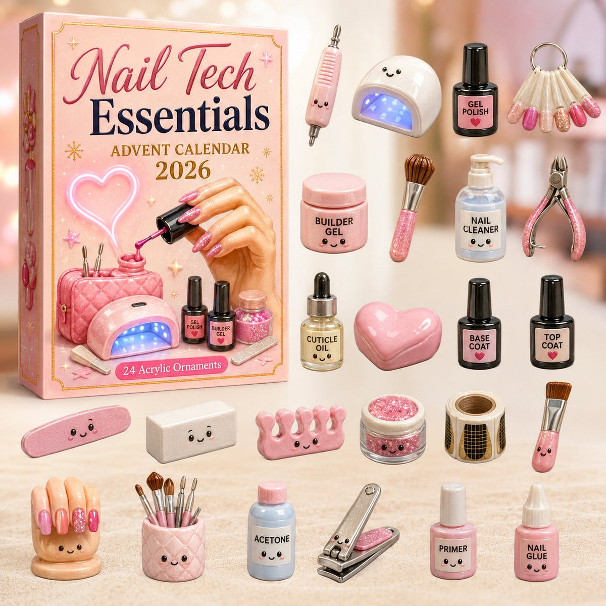 Nail Tech Essentials Advent Calendar 24 Days Of Christmas Blindbox Xmas Gifts For Besties