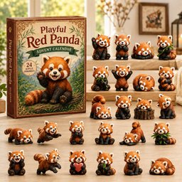 Playful Red Panda 2026 Christmas Advent Calendar Red Panda Lover Xmas Gifts